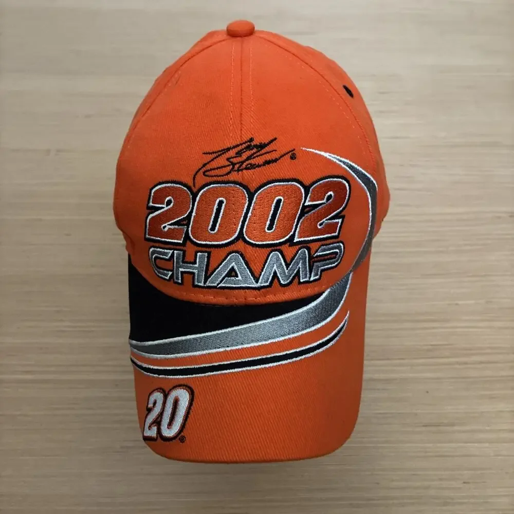 Youth NASCAR 2002 Champion #20 Tony Stewart VTG Strapback Adjustable Hat Cap